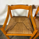 Set Of Six Carimate Rush & Beech Dining Chairs  Vico Magistretti Cassina Habitat Mid Century Vintage Retro MCM
