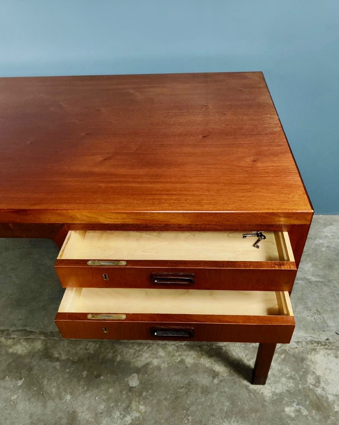 SOLD Danish Mahogany Executive Desk Ejner Larsen & Aksel Bender Madsen Willy Beck Mid Century Vintage Retro MCM