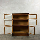 English Oak Glass Sectional Barrister Fronted Tall Cabinet/Bookcase Globe Wernicke Style Mid Century Vintage Retro MCM