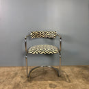 SOLD Four Zougoise Victoria Cantilever Dining Chairs Chrome Tubular Frames Mid Century Vintage Retro MCM