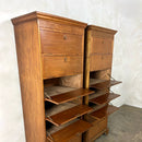 Pair Of Antique Edwardian Tall Cabinets/Bookcases/Haberdashery Storage Drawers