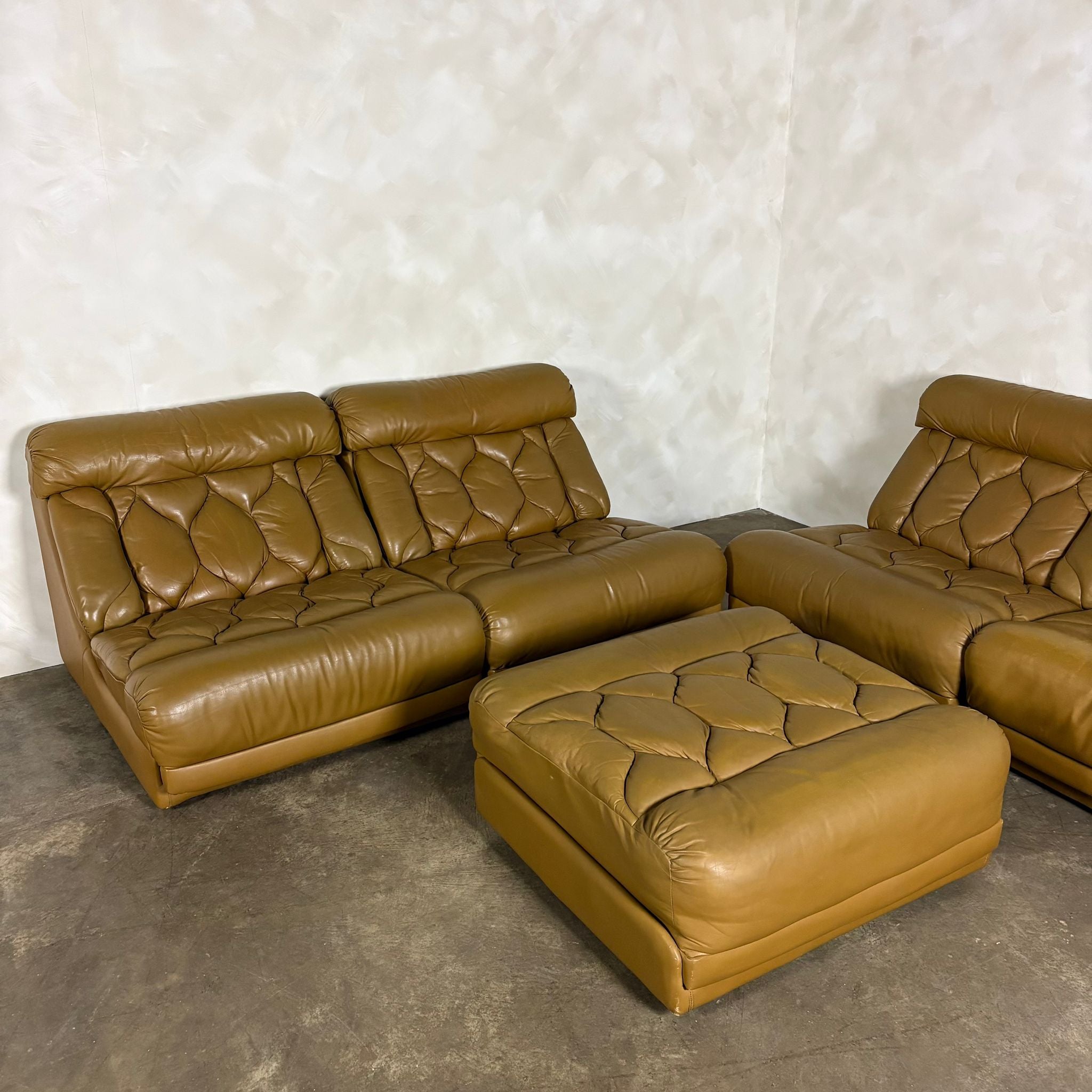 Tetrad Nucleus Leather Armchairs/Sofa Lounge Suite Mid Century Vintage Retro MCM