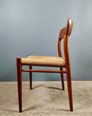 SOLD Pair Of Danish Model 75 Paper Cord Dining Chairs Niels Otto Møller JL Møllers Møbelfabrik Mid Century Vintage Retro MCM