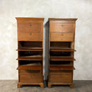 Pair Of Antique Edwardian Tall Cabinets/Bookcases/Haberdashery Storage Drawers