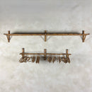 Mid Century Vintage Bamboo Wall Shelf & Hanging Rail With Coat Hangers Retro MCM