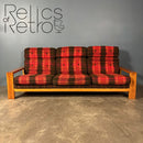 Three Seater Sofa Pine Mid Century Vintage Retro MCM