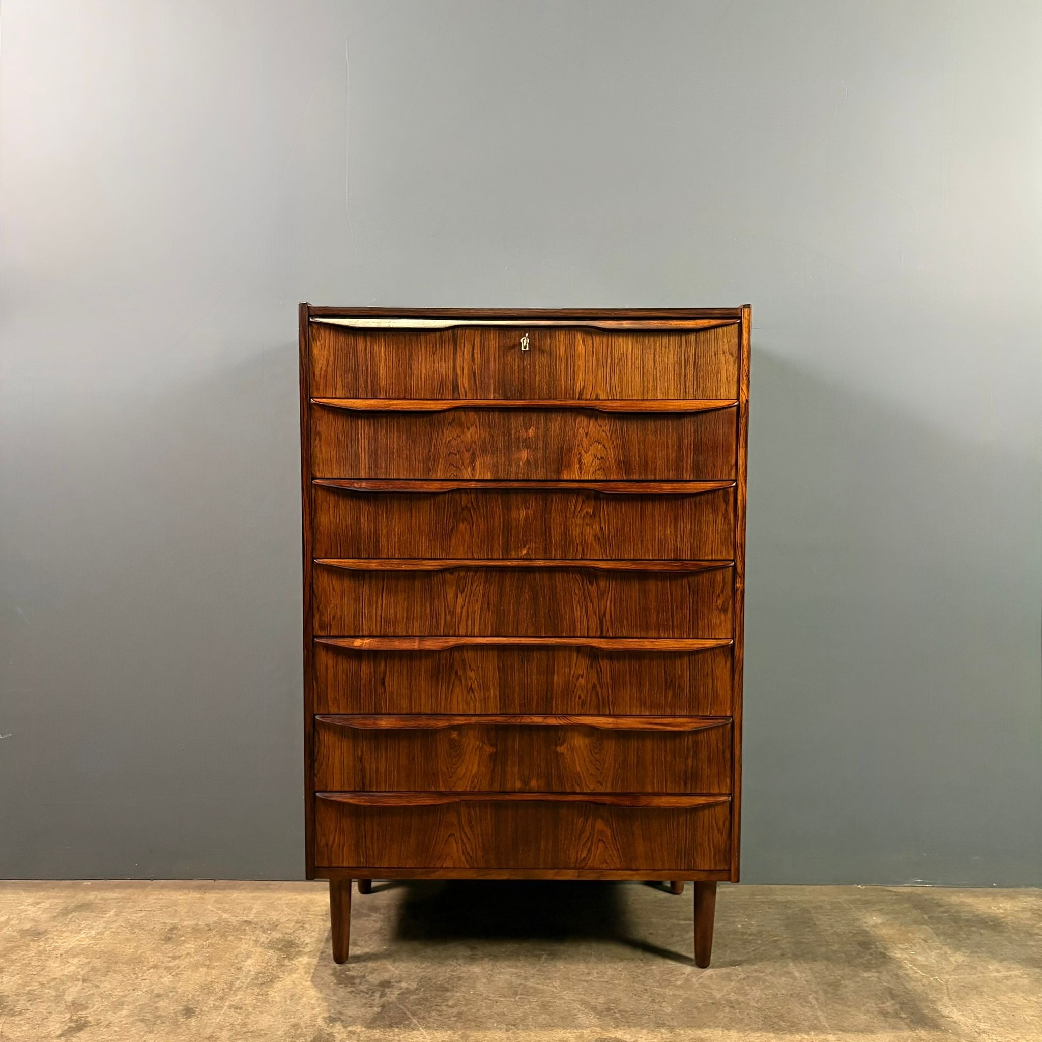 SOLD Rosewood Danish Tall Boy/Chest Of Drawers Mid Century Vintage Retro MCM