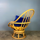 Swivel Lounge Chair Angraves Of Leicester Bamboo Cane Rattan Mid Century Vintage Retro MCM
