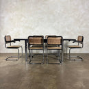 Six Black Marcel Breuer Cesca Bauhaus Dining Chairs With Matching Extending Dining Table Mid Century Vintage Retro MCM