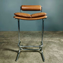 SOLD Mid Century Tim Bates For Pieff Eleganza Bar Stool In Brown Faux Leather Vintage Retro MCM