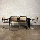 Six Black Marcel Breuer Cesca Bauhaus Dining Chairs With Matching Extending Dining Table Mid Century Vintage Retro MCM