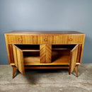 SOLD Mid Century Walnut Her Century Herringbone Pattern Geometric Sideboard Vintage Retro MCM