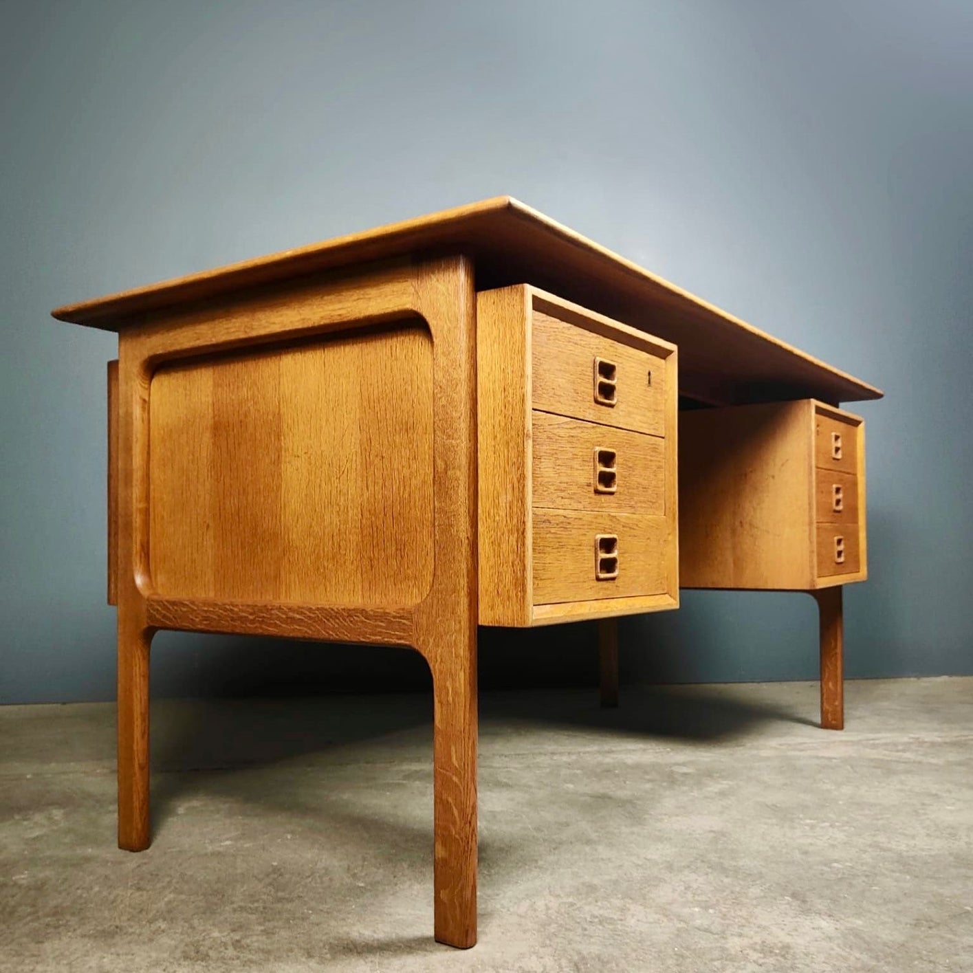 SOLD Mid Century Danish Oak Desk By Arne Vodder For Sibast Vintage Retro MCM