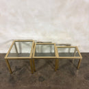 Pierre Vandel Brass Glass Set Of Three Nest Of Tables Mid Century Vintage Retro MCM