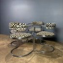 SOLD Four Zougoise Victoria Cantilever Dining Chairs Chrome Tubular Frames Mid Century Vintage Retro MCM