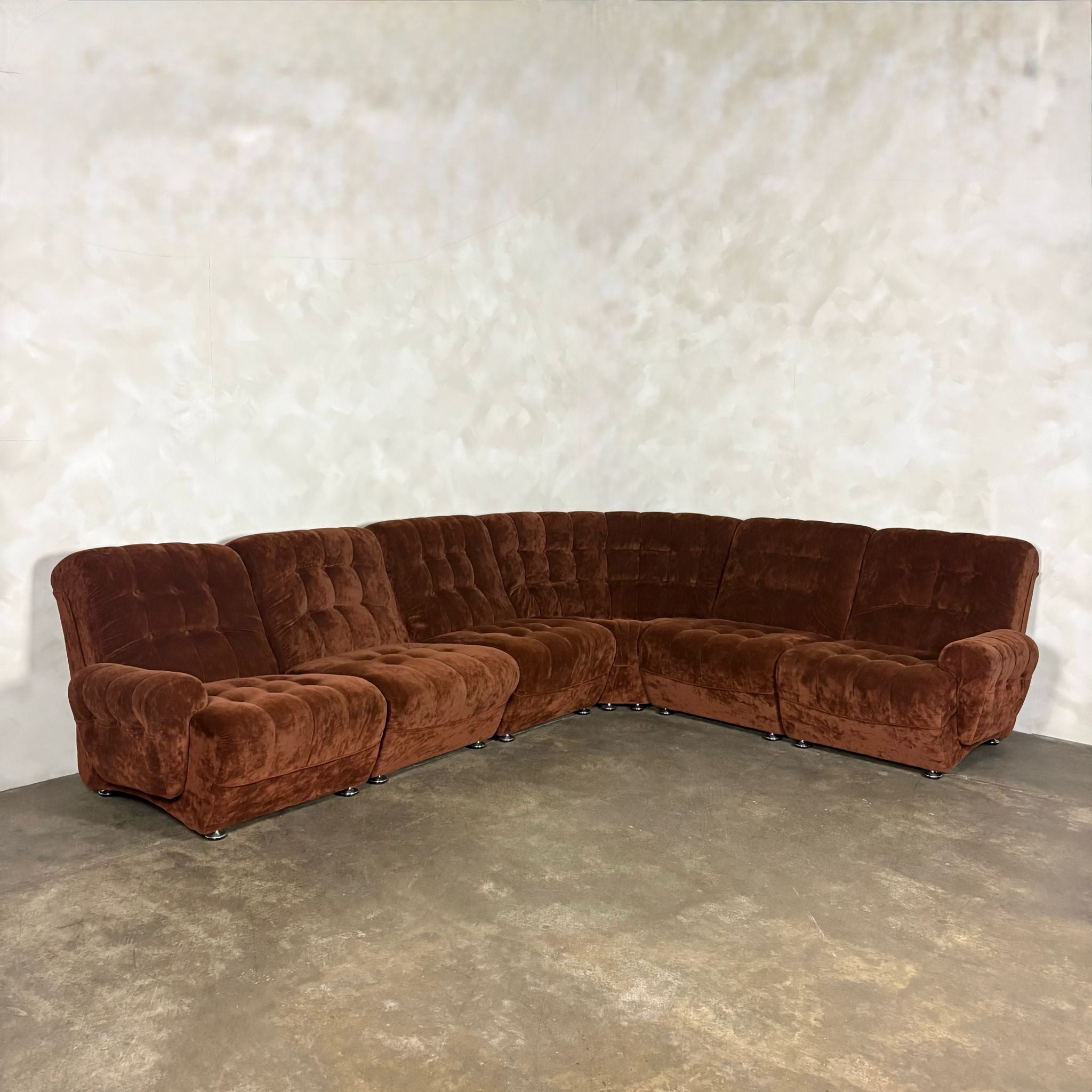 Brown Modular Frayling Sofa/Chairs Lounge Suite Mid Century Vintage Retro MCM