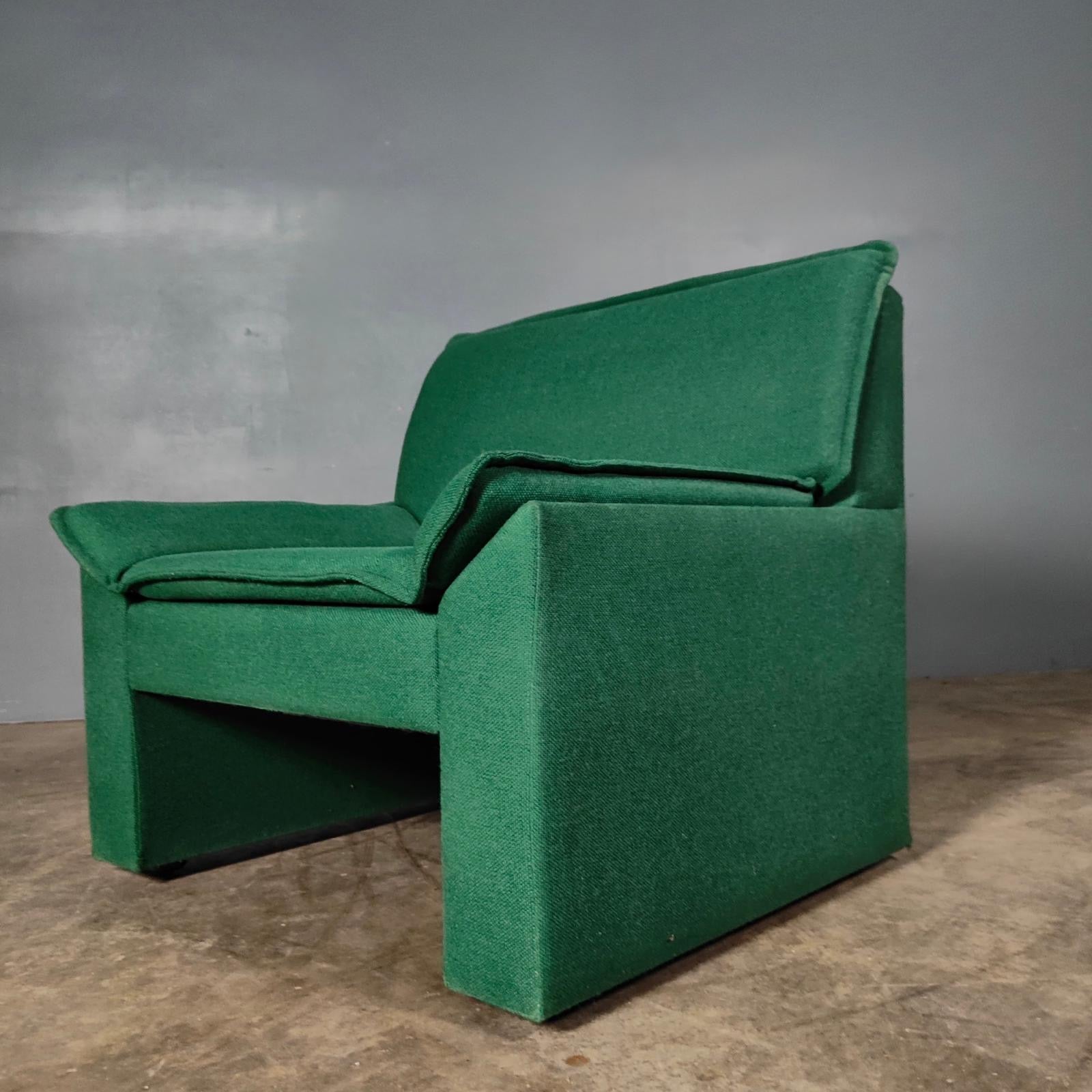 Green Wool Lounge Chair Mid Century Vintage Retro MCM