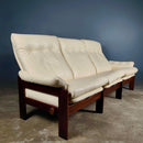 SOLD Three Seater Sofa Skippers Møbler Durup White Atlanta Leather Reclining By Sven Ellekar Mid Century Vintage Retro MCM