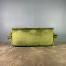 Mid Century Three Seater Sofa Green Velvet Vintage Retro MCM