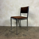 Set Of Four 1970s Chrome Brown Italian Dining Chairs Mid Century Vintage Retro MCM