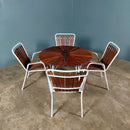 SOLD Four Daneline BKS Garden Stacking Chairs & Folding Sunburst Table Danish Teak Mid Century Vintage Retro MCM
