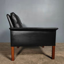 SOLD Black Leather Armchair Hans Olsen CS Møbler Model 500 Mid Century Vintage Retro MCM