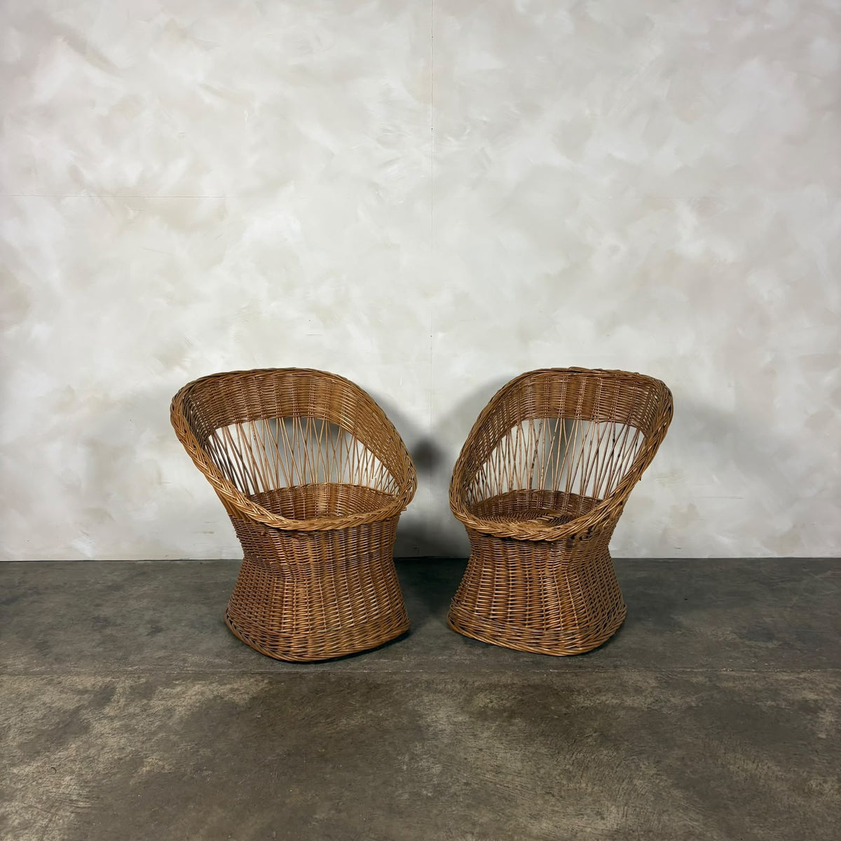 1970s Rattan Sofa & Pair Of Lounge Chairs Mid Century Vintage Retro MCM