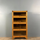 English Golden Oak Glass Fronted Tall Cabinet/Bookcase Globe Wernicke Style Mid Century Vintage Retro MCM