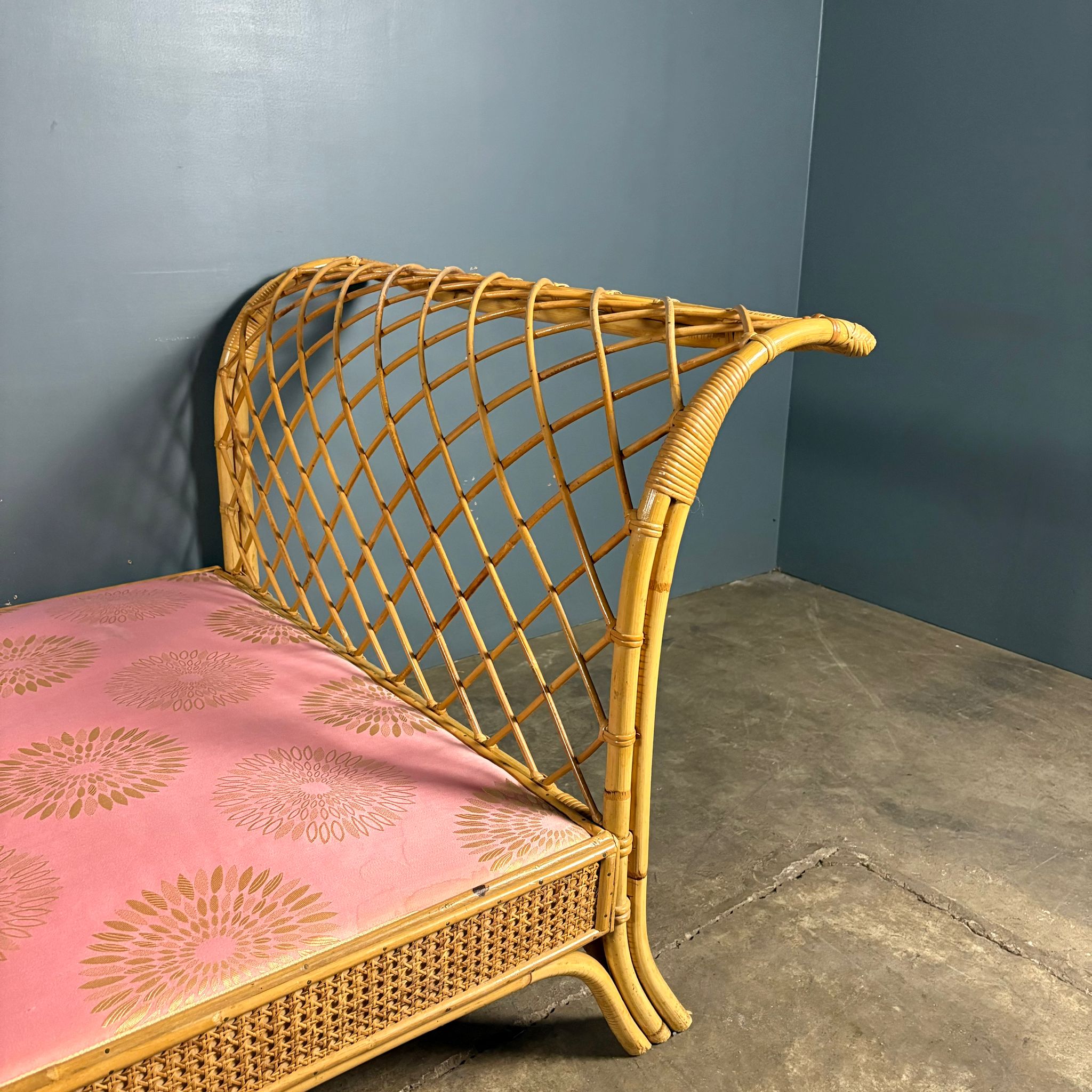 Mid Century Angraves Of Leicester Single Bed/Daybed Bamboo Cane & Rattan Vintage Retro MCM