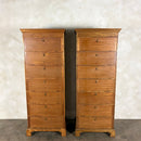 Pair Of Antique Edwardian Tall Cabinets/Bookcases/Haberdashery Storage Drawers