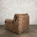 1980s Armchair & Footstool Geometric Patterned Post Modern Mid Century Vintage Retro MCM
