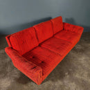 SOLD Orange Wool Swedish Three Seater Sofa Mid Century Vintage Retro MCM