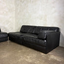 Four De Sede DS-76 Black Leather 1972 Sofa/Chairs Sofa Beds Mid Century Vintage Retro MCM