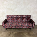 Floral Three Seater Sofa Bed Mid Century Vintage Retro MCM