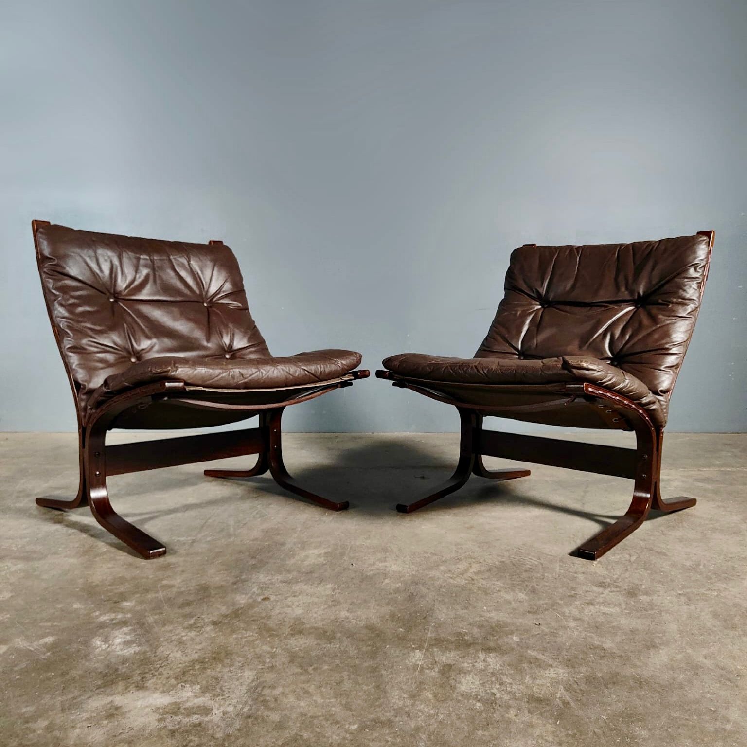 Siesta Leather Lounge Chair By Ingmar Relling For Westnofa Mid Century Vintage Retro MCM