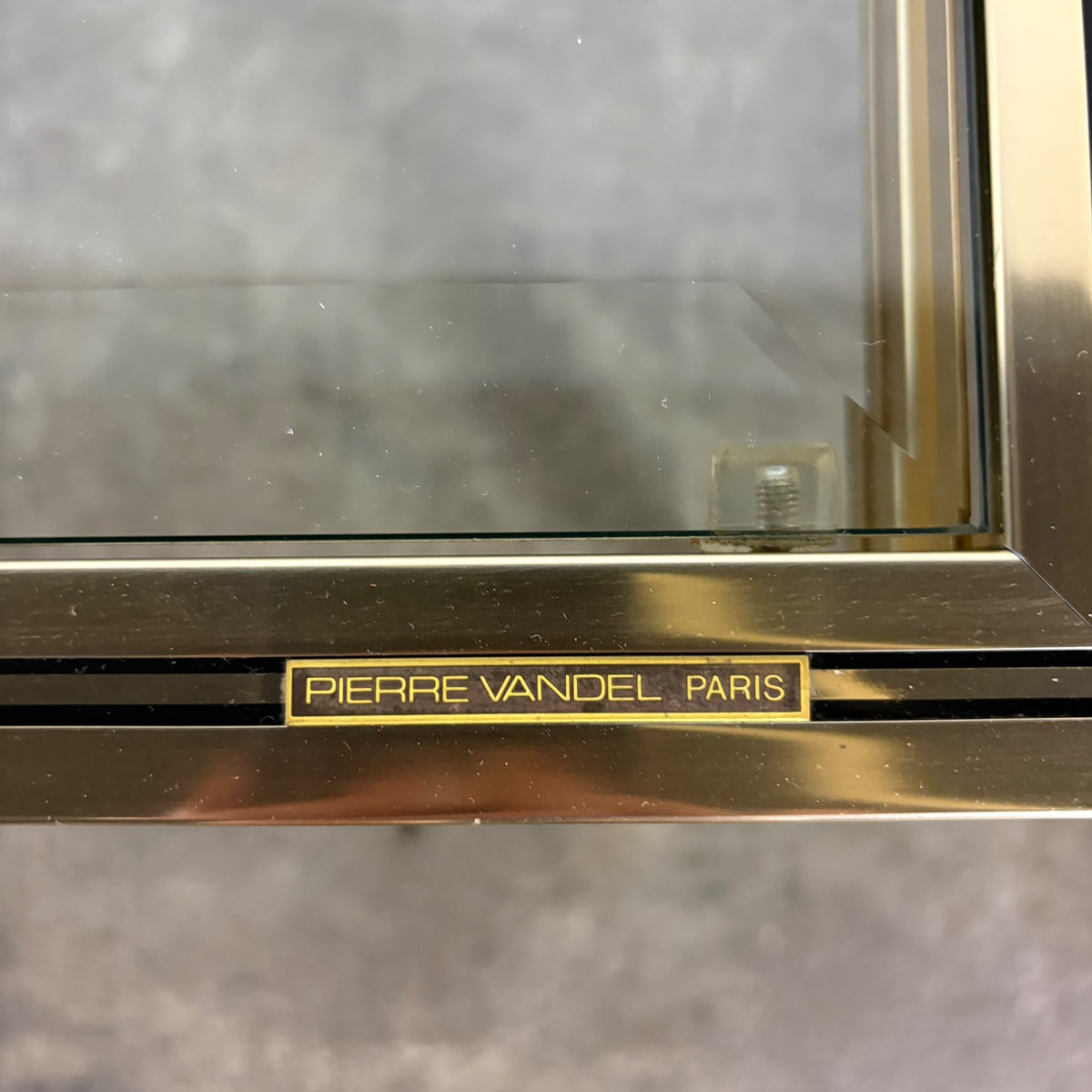 Pierre Vandel Brass Glass Coffee Table Mid Century Vintage Retro MCM