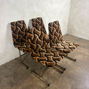 Four Mid Century Pieff Lisse Chrome Geometric Dining Chairs Vintage Retro MCM