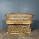 SOLD Mid Century Rattan Bamboo Two Seater Sofa, Pair Of Armchairs & Table Vintage Retro MCM