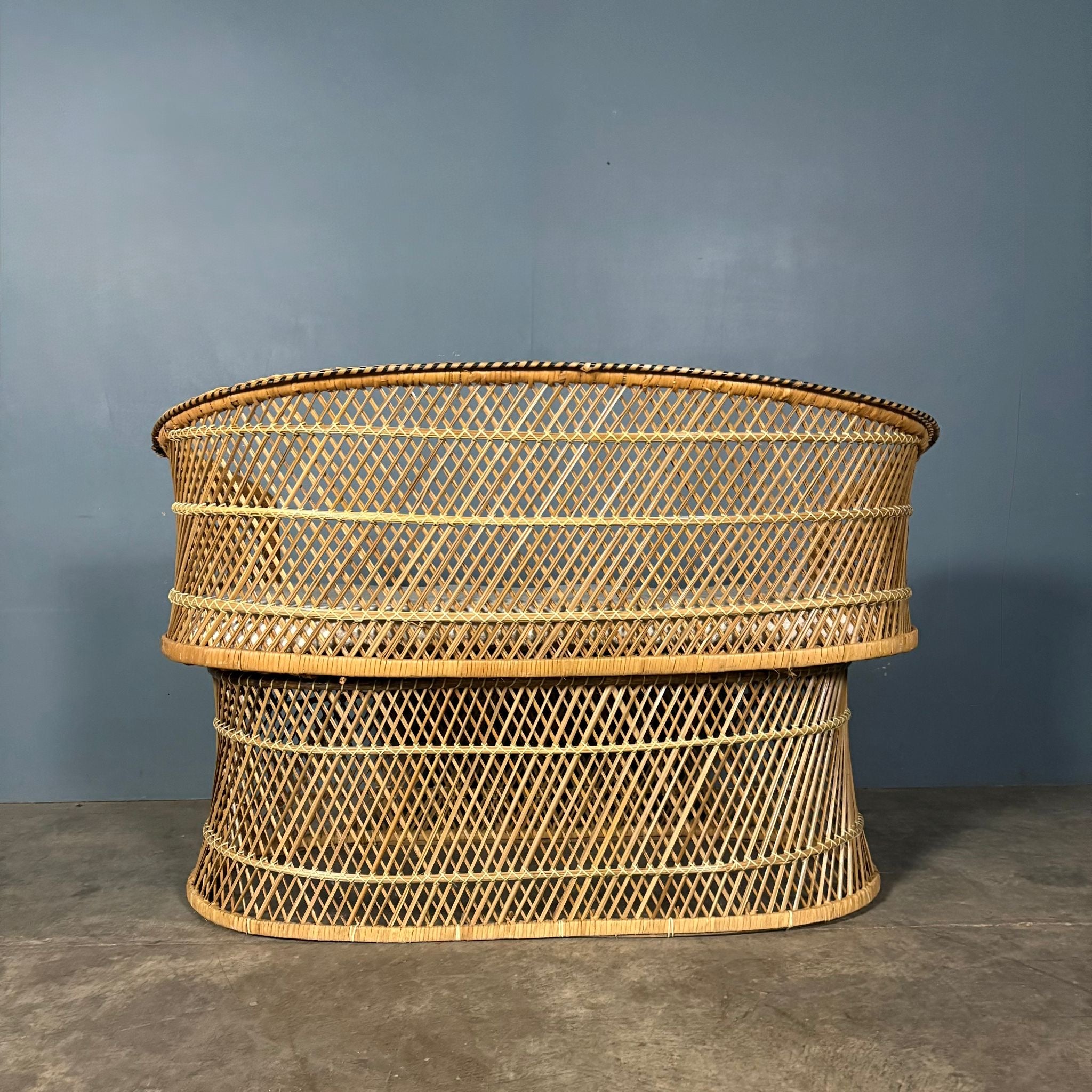 SOLD Mid Century Rattan Bamboo Two Seater Sofa, Pair Of Armchairs & Table Vintage Retro MCM