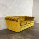 Mustard Yellow Chesterfield Three Seater Sofa Mid Century Vintage Retro MCM
