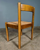 SOLD Pair Of Carimate Brown Rush & Beech Dining Chairs By Vico Magistretti For Cassina Mid Century Vintage Retro MCM