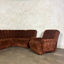 Brown Modular Frayling Sofa/Chairs Lounge Suite Mid Century Vintage Retro MCM