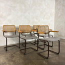 Six Brown Cesca Cane Rattan Marcel Breuer Dining Chairs Mid Century Vintage Retro MCM