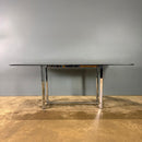 Merrow Associates Chrome & Glass Dining Table 'The Blumiein’ 167g By Richard Young Mid Century Vintage Retro MCM