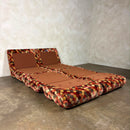 Pair Of Geometric Patterned Fold Out Lounge Chairs/Sofa Beds Rest Assured Mid Century Vintage Retro MCM