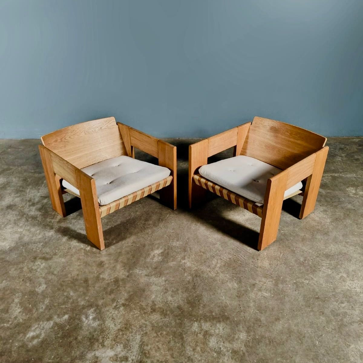 Mid Century Tage Petersen Brutalist Pair Of Armchairs Wendelbo Danish Vintage Retro MCM