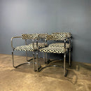 SOLD Four Zougoise Victoria Cantilever Dining Chairs Chrome Tubular Frames Mid Century Vintage Retro MCM