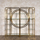 Pair Of Large Brass & Glass Milo Baughman Art Deco Etagerès Shelves Mid Century Vintage Retro MCM