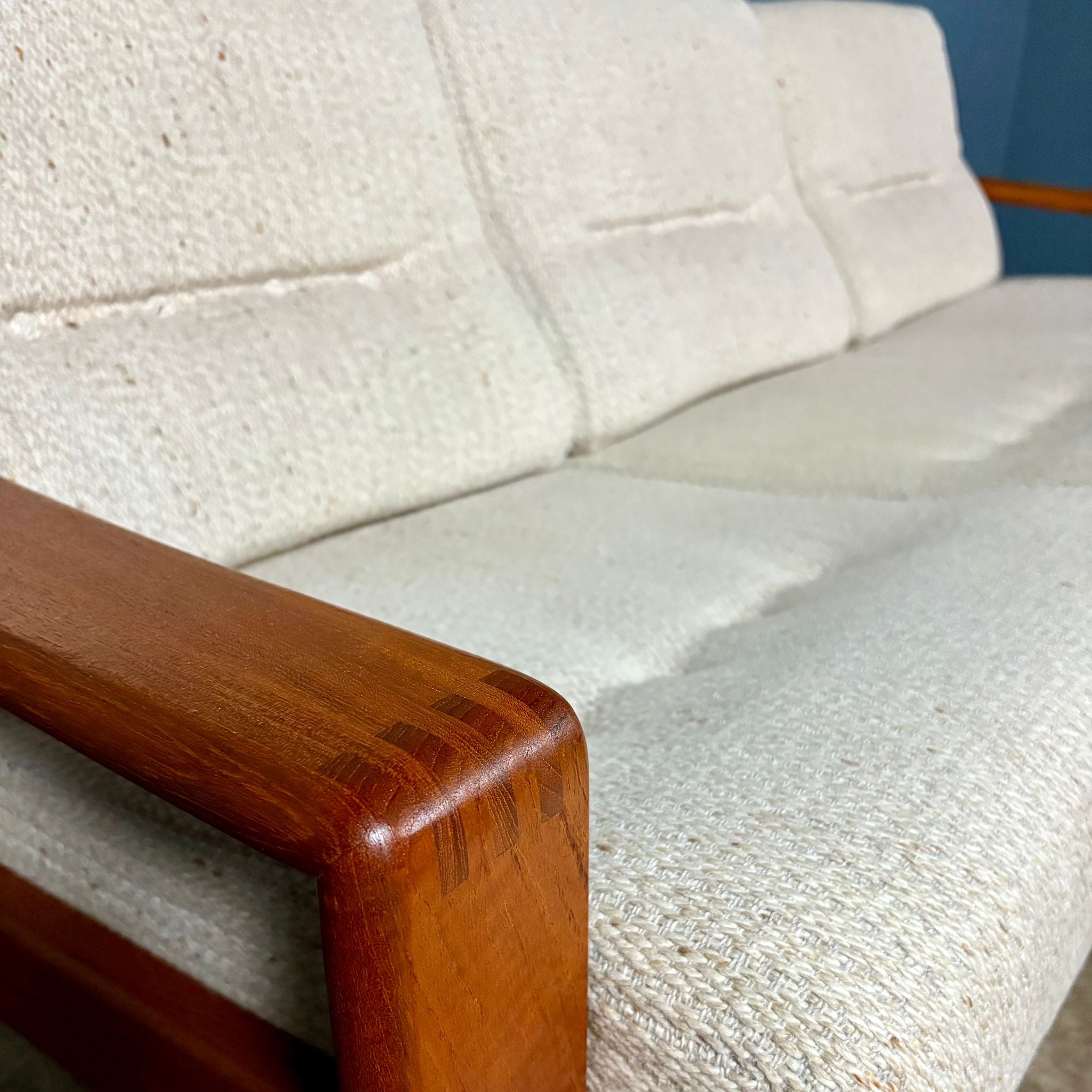 Danish Three Seater Sofa Teak Mid Century Vintage Retro MCM