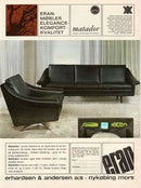 Matador Brown Leather Three Seater Sofa By Aage Christiansen For Erhardsen & Andersen & Eran Mobler Mid Century Vintage Retro MCM